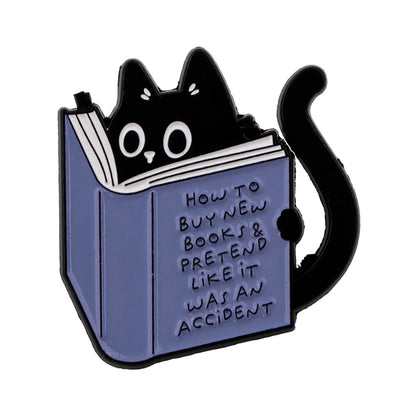 Cute Black Cat Enamel Pin – Animal Brooch Lapel Pin for Backpack, Clothing, Witch Jewelry & Halloween Gifts