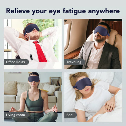 3-Level Electric Steam Eye Mask — Hot Compress, 3D Massage, Smart Temperature & Timing, Sleep Shading & Eye Relief
