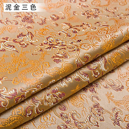 0.5/1/2m Brocade Satin Fabric — Dragon Pattern Material for Sewing, DIY Crafts, Gift Boxes & Patchwork