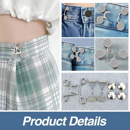 Jeans Button Waist Tightener - Adjustable Pants Button Pins for a Smaller Waist