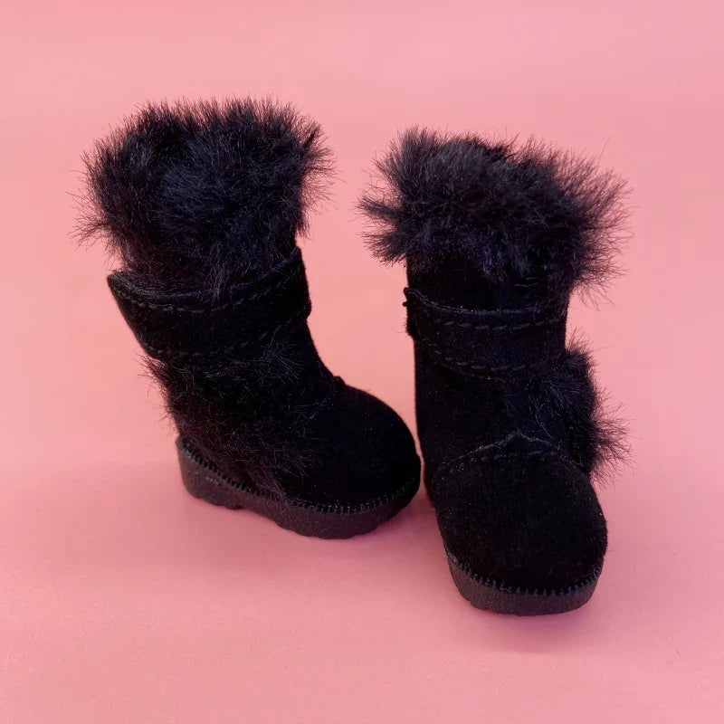 Tilda 3.2cm Doll Boots – 1/8 Mini Leather Shoes for Blythe, Azone & BJD Dolls, Casual Doll Accessories