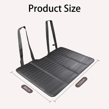 Foldable Car Travel Bed for Rear Seat – Wear-Resistant PU Sleeping Pad Mattress for SUV & Sedan Trips