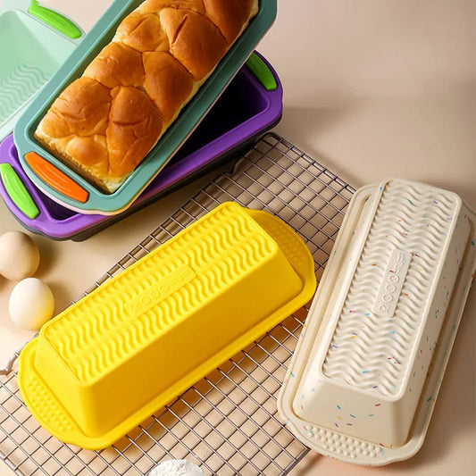 Non-Stick Silicone Baking Molds - Rectangle Cake Pans and Loaf Pan for Easy Release, Bread Toast Mould, Kitchen Accessories, and Pastry Tool