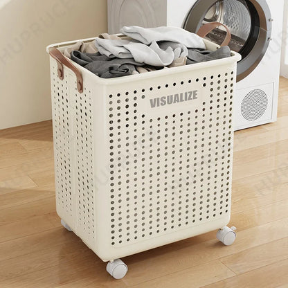 Foldable Laundry Hamper with Wheels — Portable Clothes Basket for Washing & Storage
