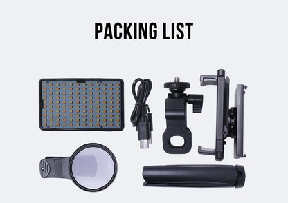 120 LED Tattoo Fill Light with 52mm CPL — Circular Polarizing Filter for Cellphone Lens, Compatible with Any Phone