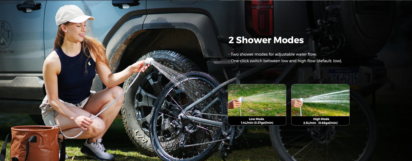 FLEXTAIL Portable Shower Pump – IPX7 Waterproof Rechargeable Water Pump with Hose for Camping & Outdoor Shower