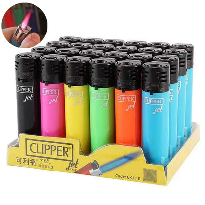 Clipper Dual Color Gradient Windproof Lighter – Open Flame Gear Cigarette Lighter with Metal Grinding Wheel