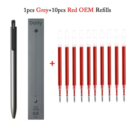 KACO Metal Clip Gel Pen - 0.5mm Black Ink Quick Dry Signature Pen with 800M Smooth Writing Capacity