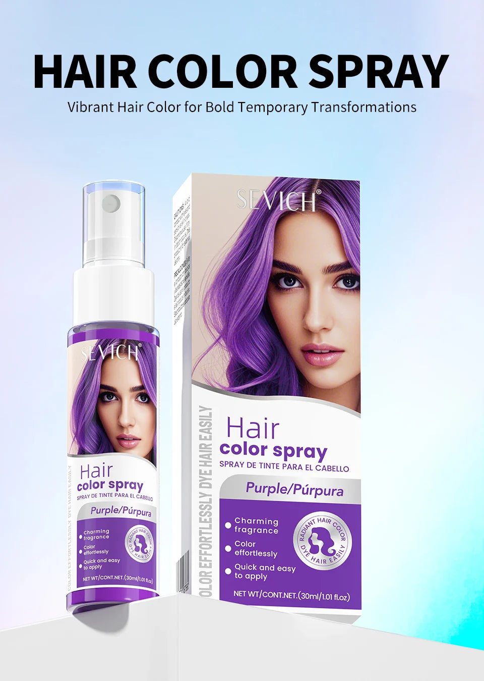Temporary Hair Color Spray – 30ml DIY Hair Dye for Halloween, Parties & Instant Styling