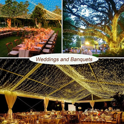 Solar Outdoor String Lights - Waterproof 8-Mode Twinkle Fairy Lights for Christmas, Garden, Wedding & Holiday Decor