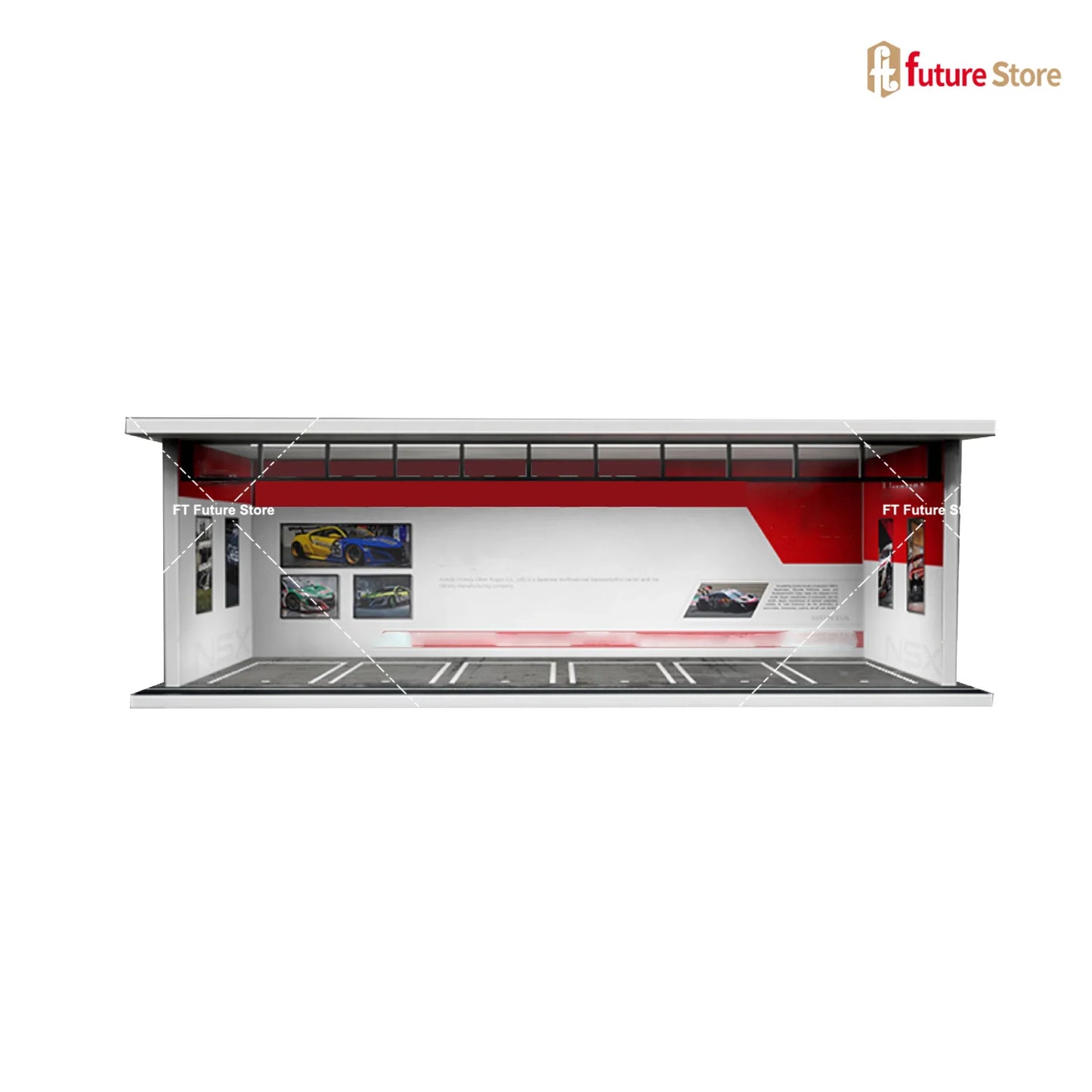1:64 Scale Garage Scene Model with Lights – Assembled Parking Lot Diorama for Miniature Car Display