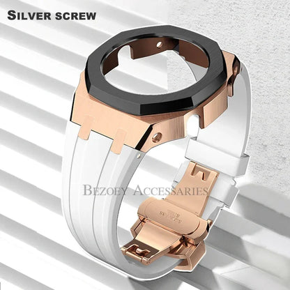 GEN4 Casioak GA2100 Mod Kit – Stainless Steel Case, Bezel, and Rubber Strap Replacement for G-SHOCK GA2100/GA2110