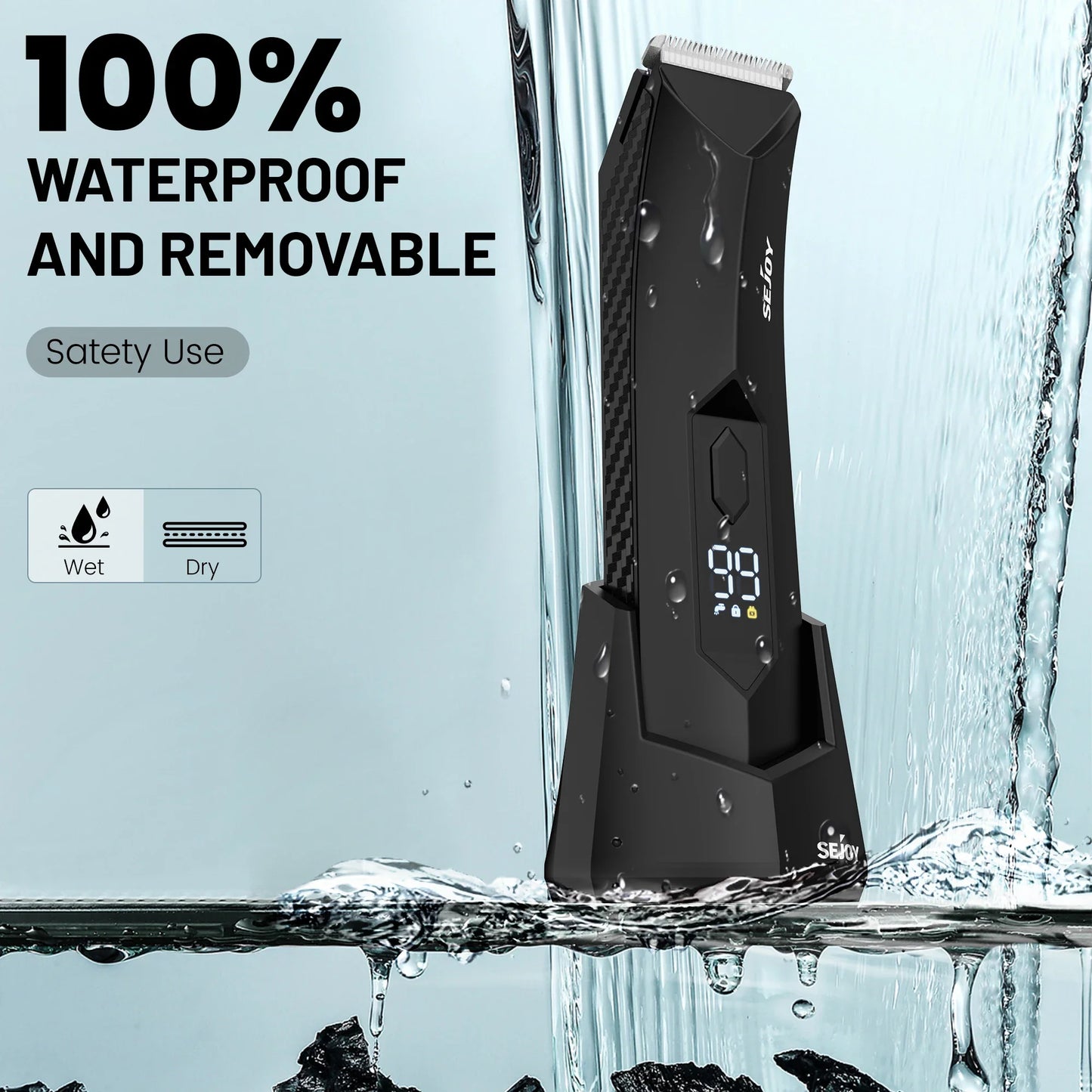 Sejoy Professional Men’s Hair Clippers – Electric Trimmer for Beard, Body, Groin & Pubic Hair Shaving