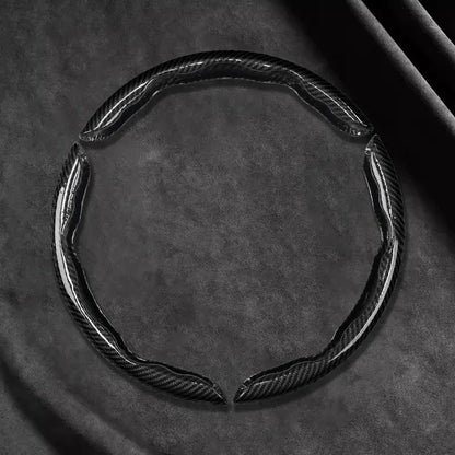 2/3PCS Universal Car Steering Wheel Cover — Laser Carbon Fiber, Silicone & 1K Microfiber Leather, Non-Slip PVC Booster