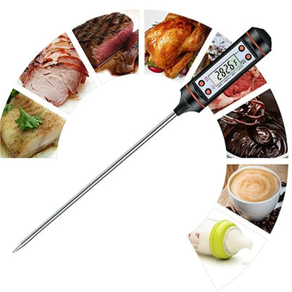 Professional Digital Kitchen Thermometer – Stainless Steel Probe for Meat, BBQ & Cooking