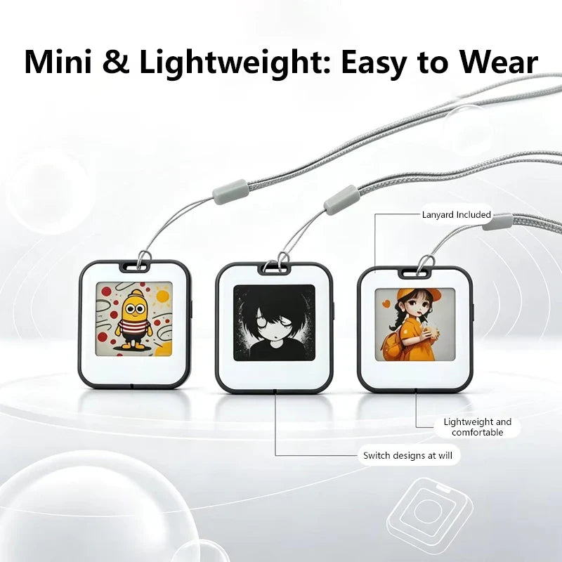 Lenovo Mini E-Ink Desktop Display - 1.54-Inch NFC Electronic Ornament and Bag Charm