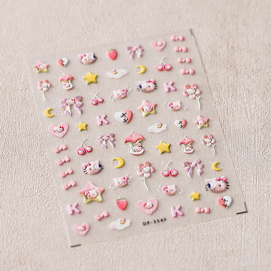 Cute Snoopy 5D Nail Stickers – Cartoon Anime Nail Art Decoration