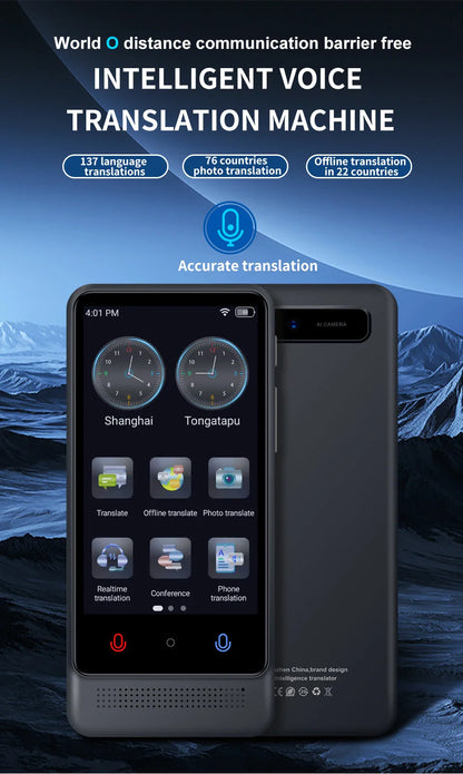 Intelligent Offline Translator – 137 Languages, AI ChatGPT Translation Device for Polish, Ukrainian, Turkish, Russian & More