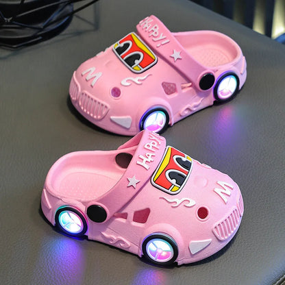 Kids Glowing Summer Slippers - Two-Way Wear Anti-Slip Sandals for Boys and Girls