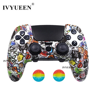 IVYUEEN Water Transfer Printing Silicone Protective Skin for PS5 DualSense Edge Controller