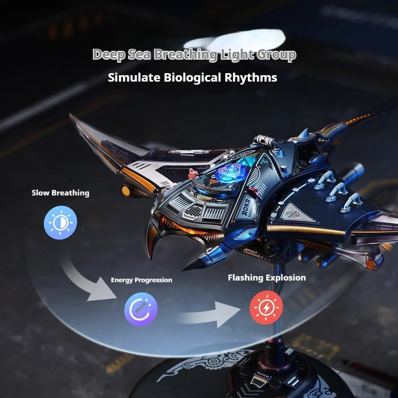 Mechanical Species Manta Ray Model – Trendy Assembly Figurine Toy, Boys’ Valentine’s Day Gift