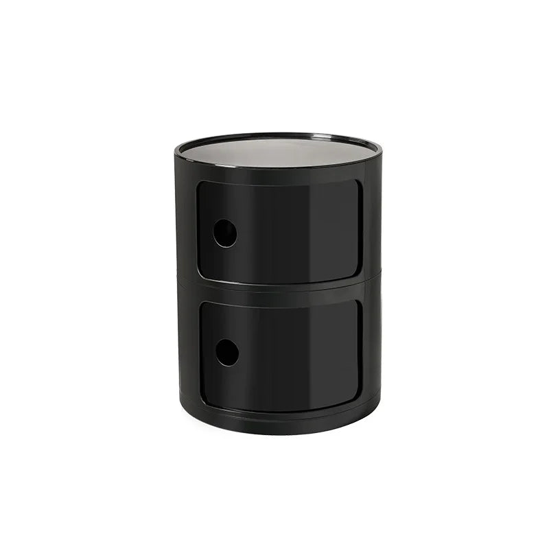Nordic Minimalist White Bedside Table – Modern Round Plastic Side Cabinet, Small Creative Storage Unit