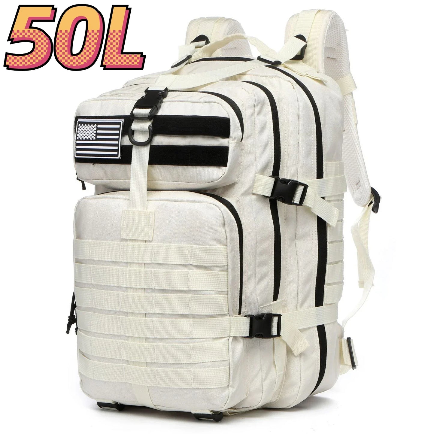 30L/50L Waterproof Nylon Backpack – 1000D Tactical Outdoor Bag for Camping, Hiking, Fishing & Hunting