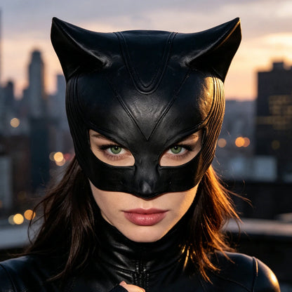 Realistic Cat Costume Mask - Soft Latex Cosplay & Carnival Party Prop