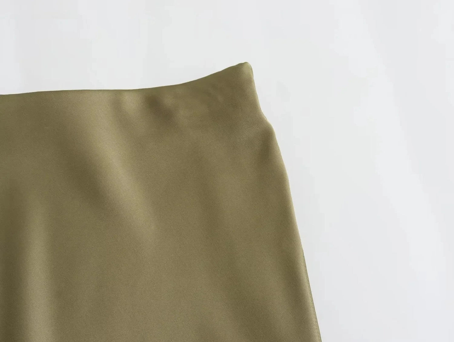 TRAFZA 2024 Y2K Women’s Long Skirt – Elastic High-Waist A-Line Satin Skirt for Spring Casual & High Street Fashion