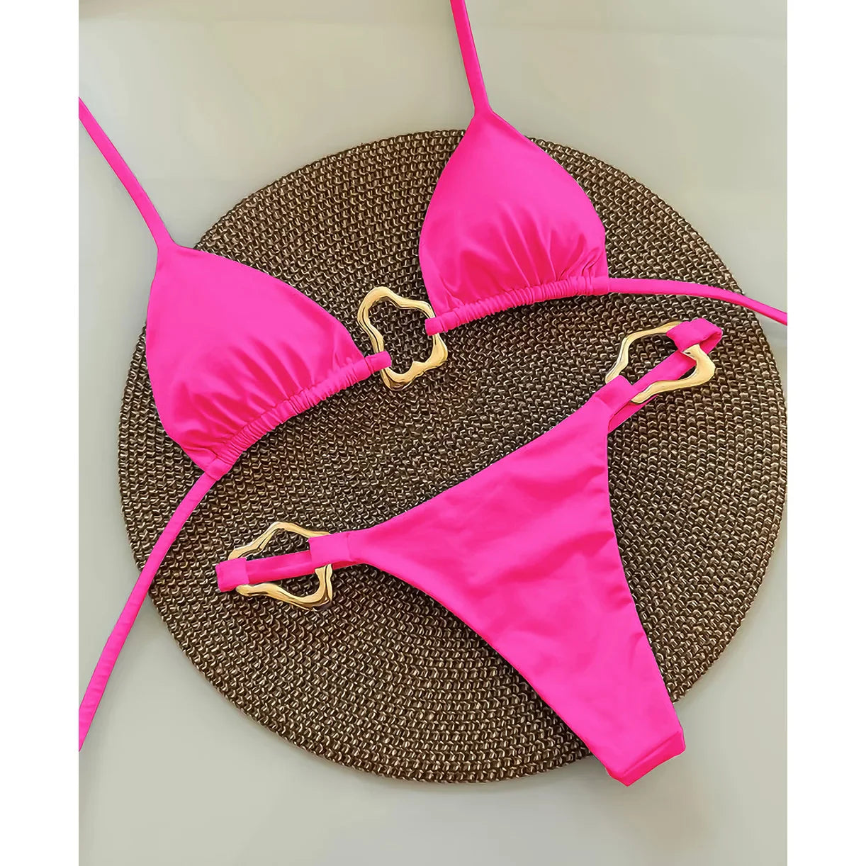 2025 Women’s Sexy Halter Micro Bikini Set – Solid Brazilian Thong Swimwear Beach Bathing Suit