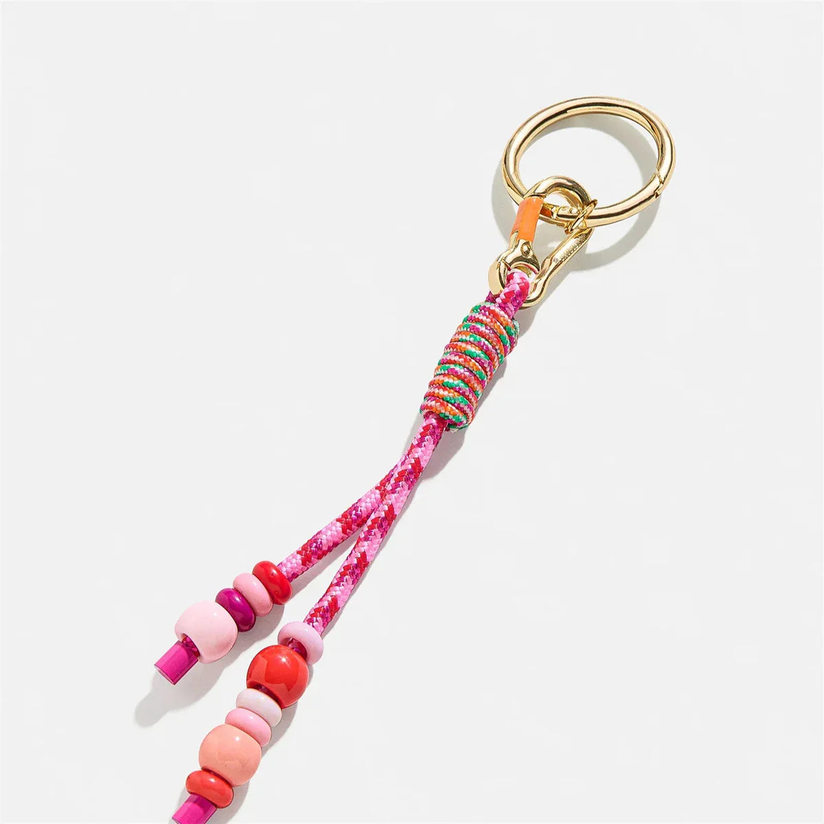 Colorful Bag Hanging Keychain – Hand-Woven Pendant with Beads, DIY Accessories, Internet-Famous Rope Charm