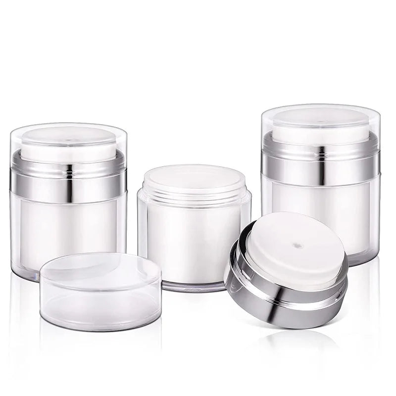 15/30/50g Empty Airless Pump Jar — Refillable Acrylic Vacuum Bottle for Makeup, Lotion & Cosmetics