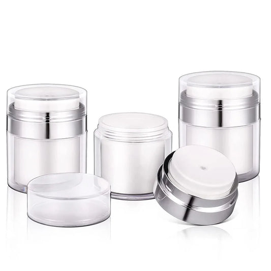 15/30/50g Empty Airless Pump Jar — Refillable Acrylic Vacuum Bottle for Makeup, Lotion & Cosmetics