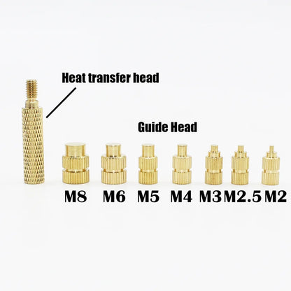 Heat Set Insert Tool Kit for 3D Printing – M2–M8 Brass Threaded Copper Nuts & Soldering Iron Tips