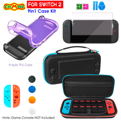 Protective Case Kit for Nintendo Switch 2 (2025) — Clear TPU Cover, Anti-Scratch, Shock-Absorption, Ergonomic Grip Design