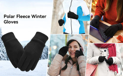 Warm Polar Fleece Winter Gloves – Touchscreen Thermal Gloves for Men & Women, Running & Hiking