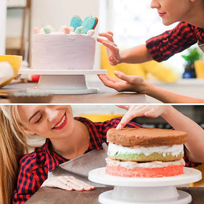 Non-Slip Plastic Cake Turntable – Laminating Table for Baking & Cake Decorating Tools