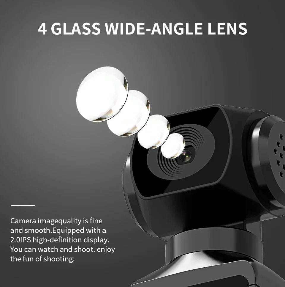4K Ultra HD Pocket Action Camera — 270° Rotatable Vlog Sports Cam with WiFi, Waterproof Case & Helmet Mount