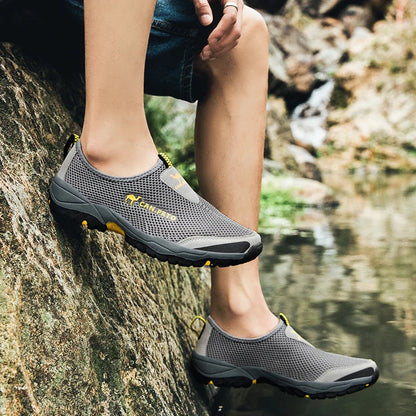 Men's Fashion Summer Shoes - Casual Mesh Slip-On Sneakers | Breathable, Comfortable Outdoor Flats & Water Loafers