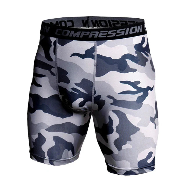 Men’s Compression Shorts – 3D Camouflage Gym Training Tights, Muscle Support Elastic Running & Bodybuilding Sports Shorts