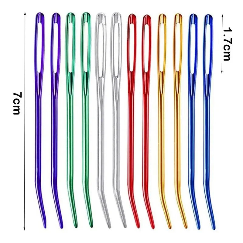 Knitting Yarn Needle Set – Bent Tip Tapestry Needles, Large Eye Blunt Needles for Hand Sewing, Knitting & Crochet