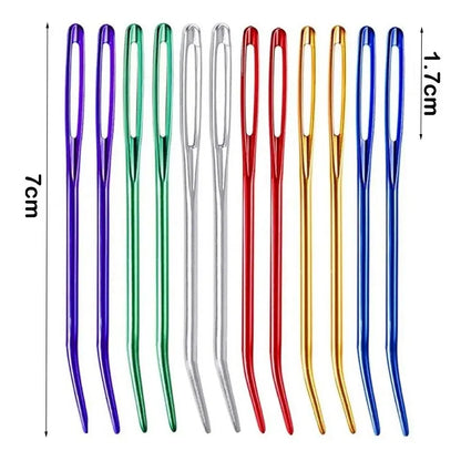Knitting Yarn Needle Set – Bent Tip Tapestry Needles, Large Eye Blunt Needles for Hand Sewing, Knitting & Crochet