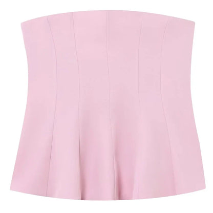 HXAO Women’s Summer 2025 Corset Tube Top – Ruffled Bustier Vest, Sleeveless Backless Tank in White, Pink, Blue, Yellow & Black
