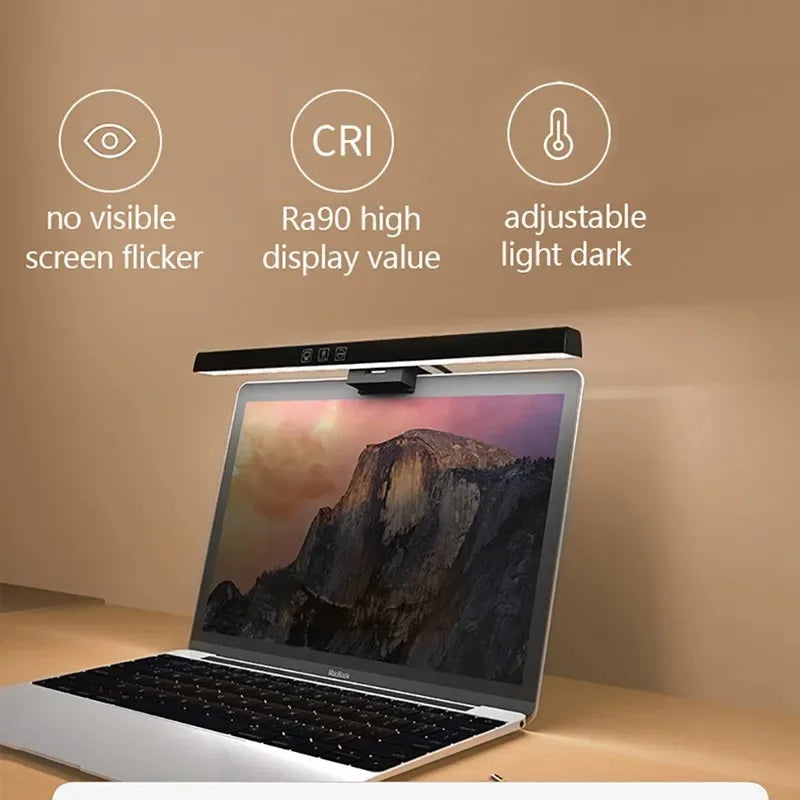 Eye-Care LED Desk Lamp 50cm – USB-Powered Screen Light Bar with Stepless Dimming for Reading & PC