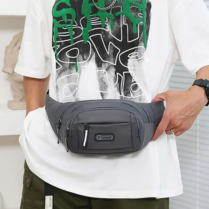 Men’s Canvas Waistpack – Ultra-Thin Anti-Theft Fanny Pack for Sports, Running & Outdoor Leisure