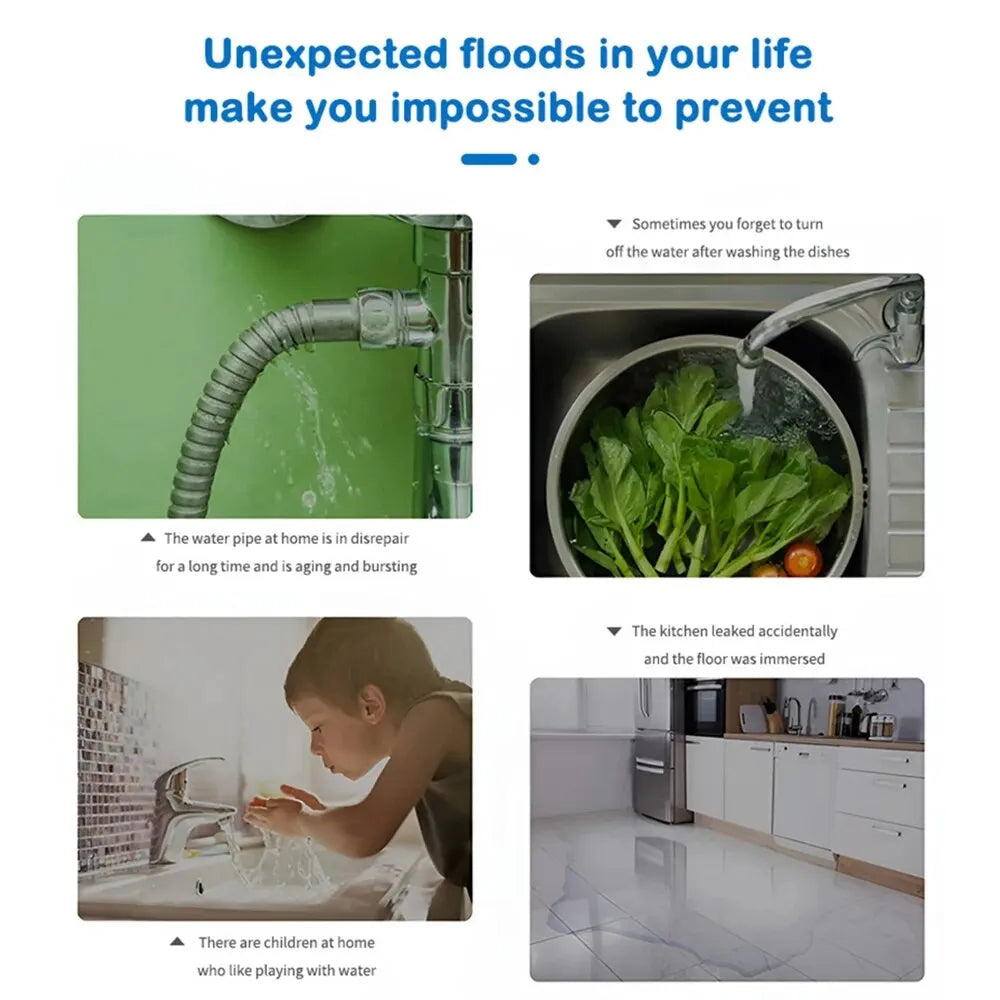ZigBee Water Sensor - Tuya Leak & Flood Detector for Kitchen/Bathroom, App Remote Monitoring & Home Assistant Support