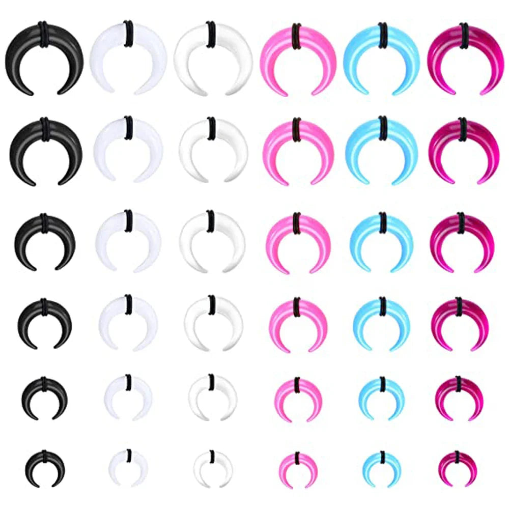 8PCS Acrylic Ear Piercing Kit — Spiral Tapers, Tunnels & Septum Horns for Men & Women Body Jewelry