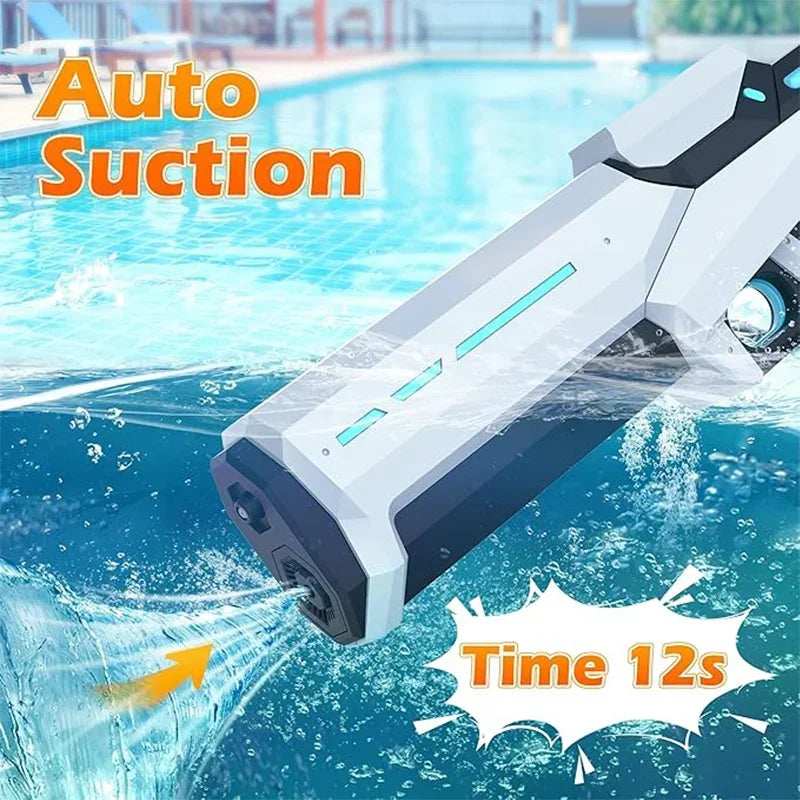 Electric Water Gun for Adults & Kids – Powerful Squirt Blaster with Automatic Water Suction, Summer Beach Toy