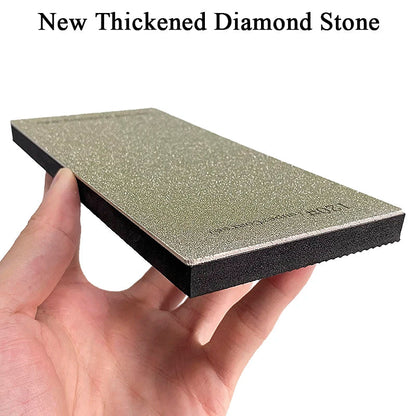 Thickened Non-Slip Diamond Knife Sharpener – 15° Kitchen Whetstone & Leather Polishing System
