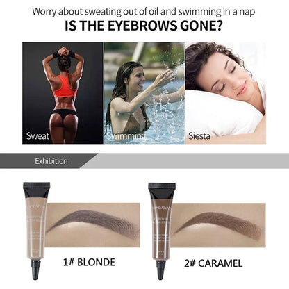 Pro Eyebrow Cream Gel Tattoo Pen – Long-Lasting Waterproof Henna Tint for Perfect Eyebrows (Cejas Maquillaje)